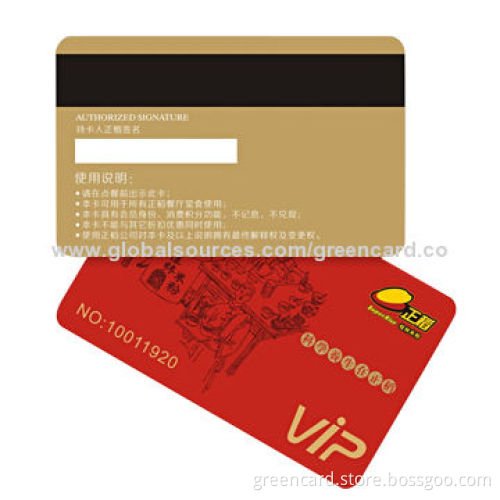 Magnetic card, measures 86 x 54mm, can print customer logo and design